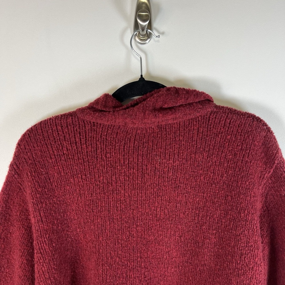 L.L. Bean Wool‎ Blend Sweater Women XL Red Knit Full Zip Fisherman Vintage - Picture 8 of 11